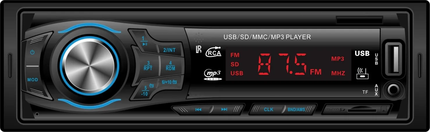La electrónica de consumo de audio Bluetooth estéreo para coche con dos puertos USB Reproductor de MP3