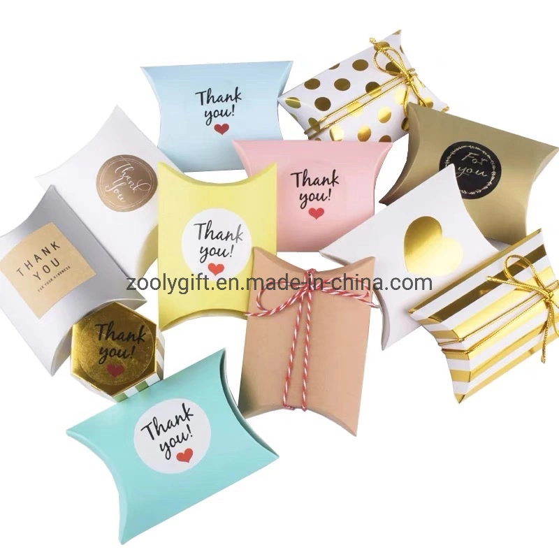 Custom Pillow Shape Food Package Boxes Candy Cake Boxes Wedding Birthday Party Decorations Box Mini Candy Packaging Paper Gift