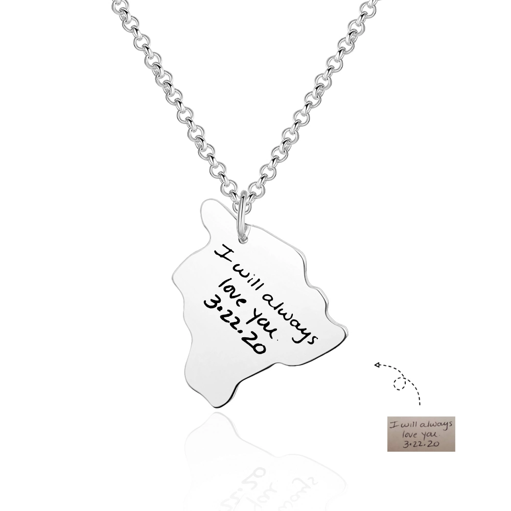 Hawaii Personalized Text Map Necklace Custom Christmas Promotional Gift