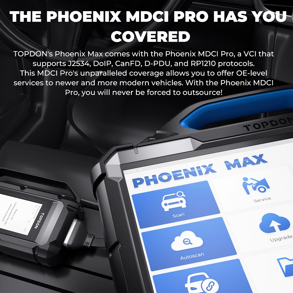 2023 Topdon Phoenix Max 2 año de actualización gratuita Smart Professional J2534 herramienta de programación de la ECU OBD2 escáner Automotor camión Herramienta de diagnóstico herramienta de diagnóstico Scanner