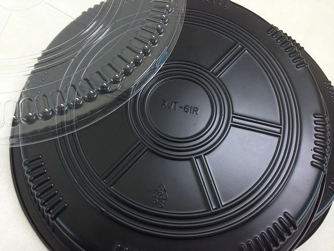 Custom round big sushi container with pattern