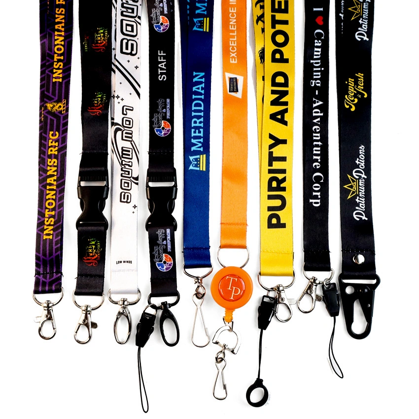 Großhandel/Lieferant Werbegeschenk Werbegeschenk Custom Sublimation Beheizten Transfer Druck Polyeter Bedruckter Logo-Ausschnitt Metall Haken Schnalle Büro Lanyard für ID Kartenabzeichen