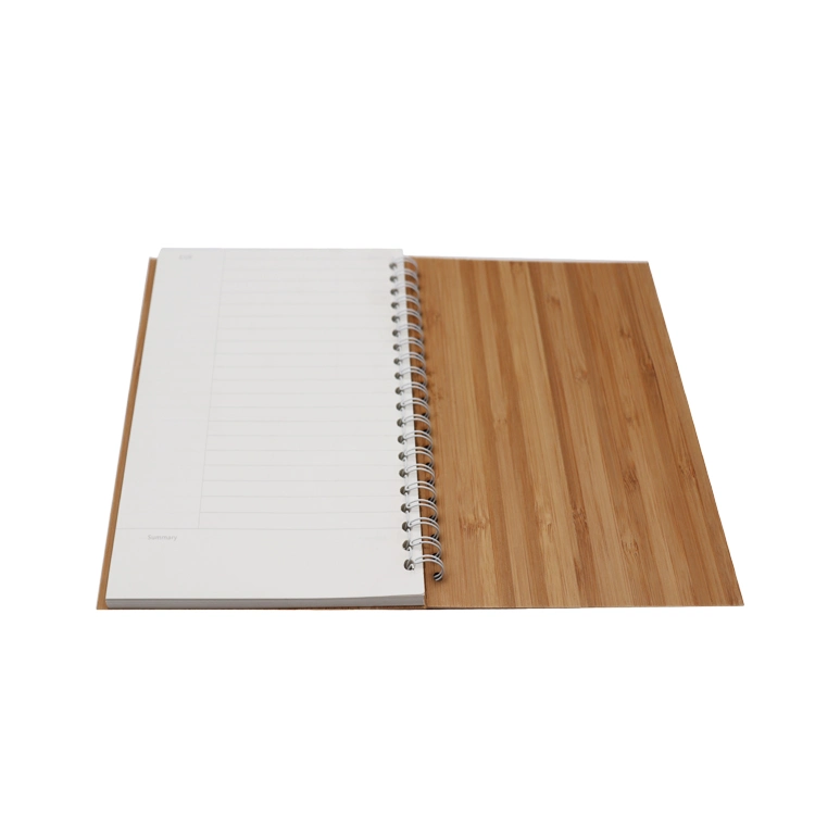 Custom A5 Spiral Bamboo Notebook for Gift