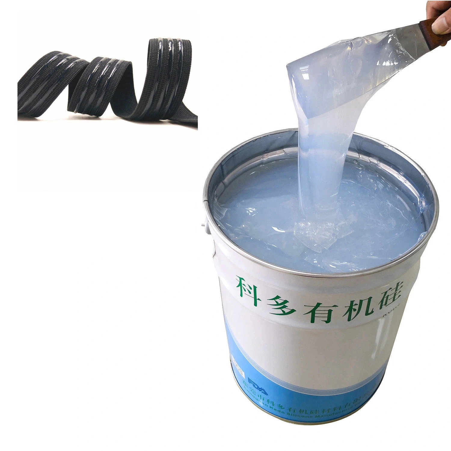 Two Component Ribbon Liquid Silicone for Silk Screen Printing of Webbing