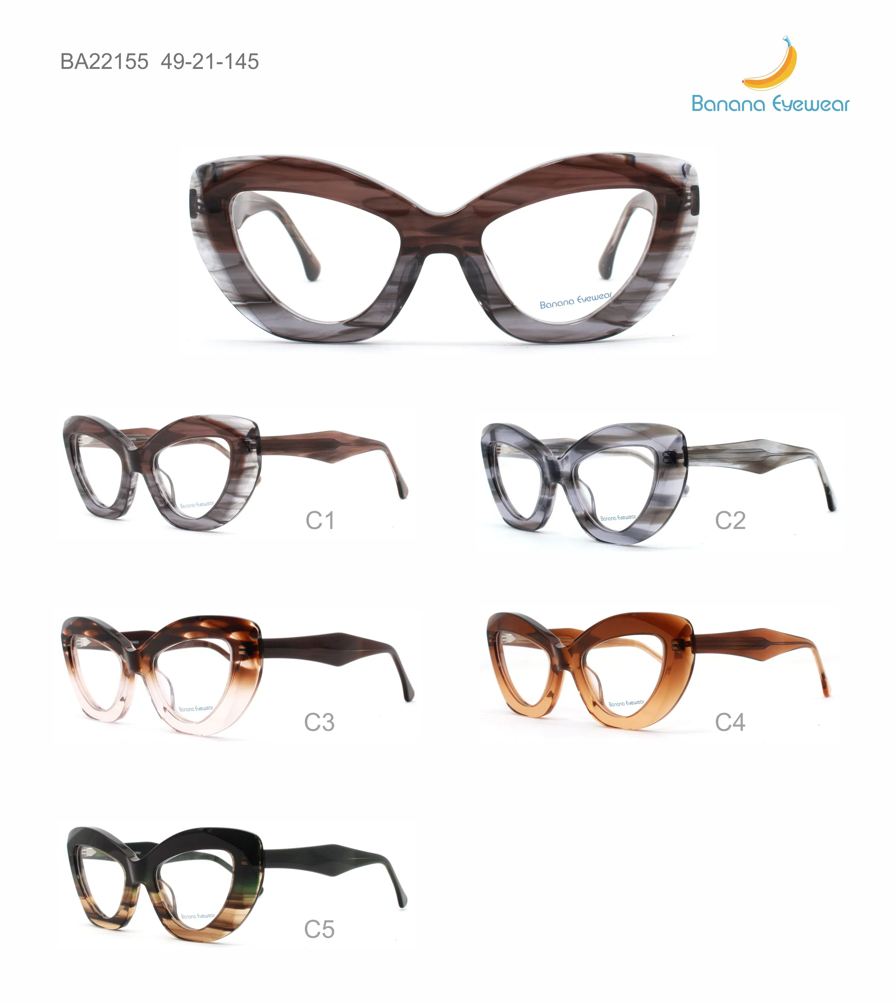 Fashion Colorful Women Acetate Eyeglasses