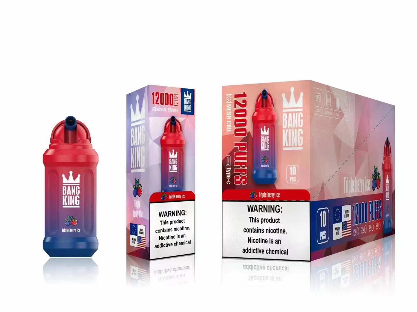 Premium-Qualität Einweg-Vape Pen Bang King 12000/12K Puffs E Cigarette 23ml vorgefüllte Pod 650mAh wiederaufladbare Batterievapes