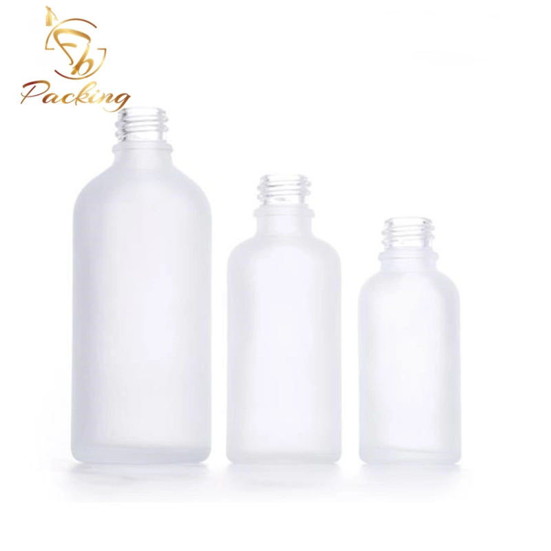 Stock Dropper Bottles 30ml 50ml 100ml Natural Frosted Glass Serum Dropper Bottle