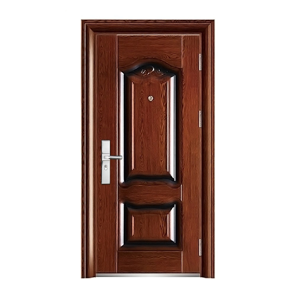 Wood Finish Steel Safety Door Home Door Made in China