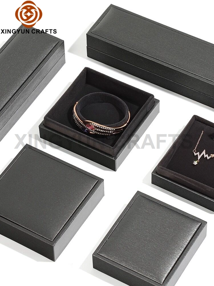 Champagne Leather Jewelry Display Package Set Customized Small Jewel Gift Packing Storage Case Plastic Watch Bracelet Box