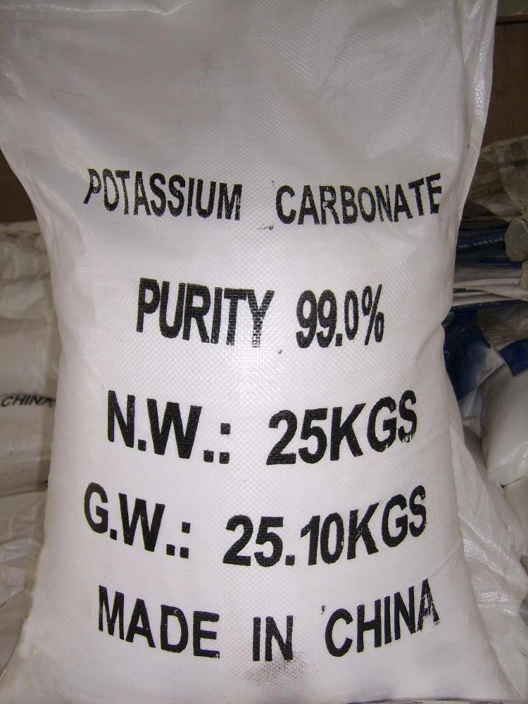 Haute pureté 99% K2CO3 anhydre, carbonate de potassium pour l'industrie.