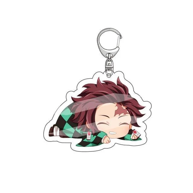 O Japão Anime caçador de demónios chaveiro adorável figura pendente de acrílico Chaveiro Cartoon Character Llavero Key Ring