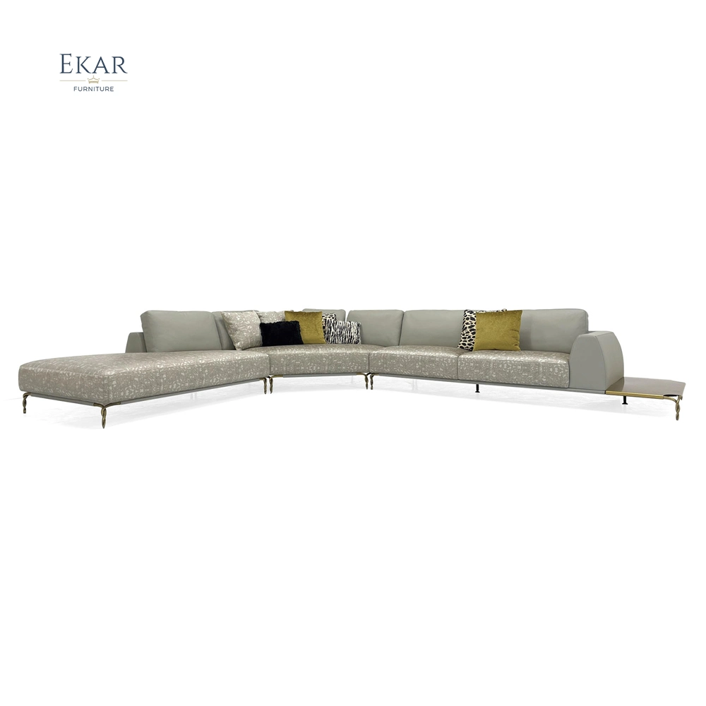 Neues Design Modulares Ledersofa Serpentine Fuß Chesterfield Sofa Living Zimmer Luxus-Couch Europäischen Stil Stoff Designer-Sofa