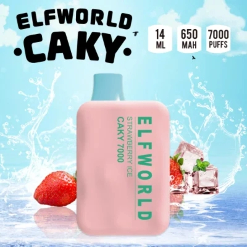 بطارية أصلية قابلة لإعادة الشحن Elfworld Caky 7000 Puls سعة 14 مل مملوءة مسبقًا سعة 650 مللي أمبير/ساعة e قلم سجائر بالجملة قابل للاستخدام مرة أخرى