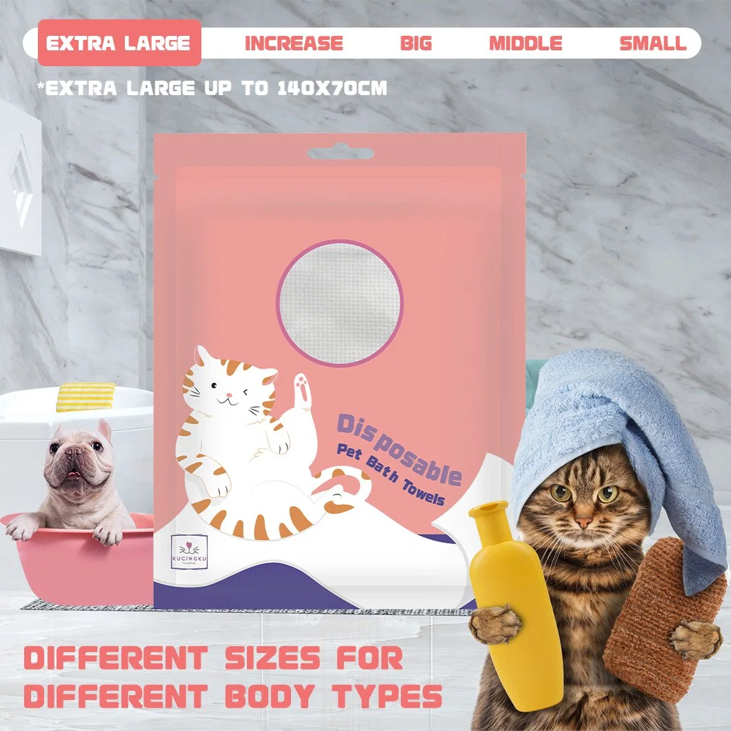 Factory Wholesale/Supplier Disposable Sanitary Cat Bath Absorbent Dry Towel Pet Washing Machine Pet Cleaning Bath Dog Towel