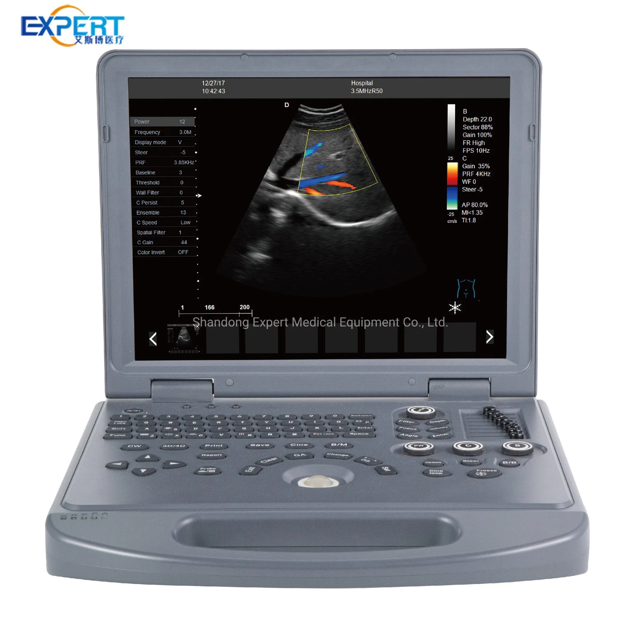 Beste Qualität 4D Farbe Portable Doppler Veterinary Ultraschall Basic Laptop Veterinär-Farbdoppler für Tier