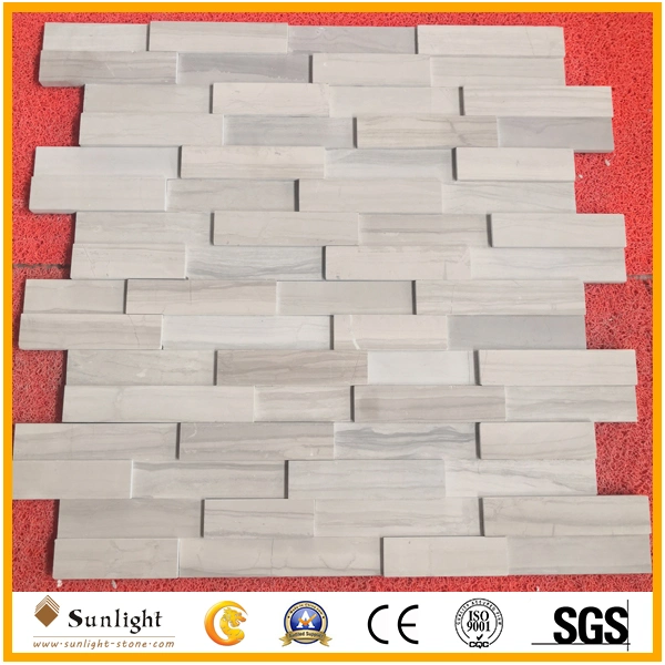 High Quality White Wood Vein Marble Culture Stone Wall Tiles