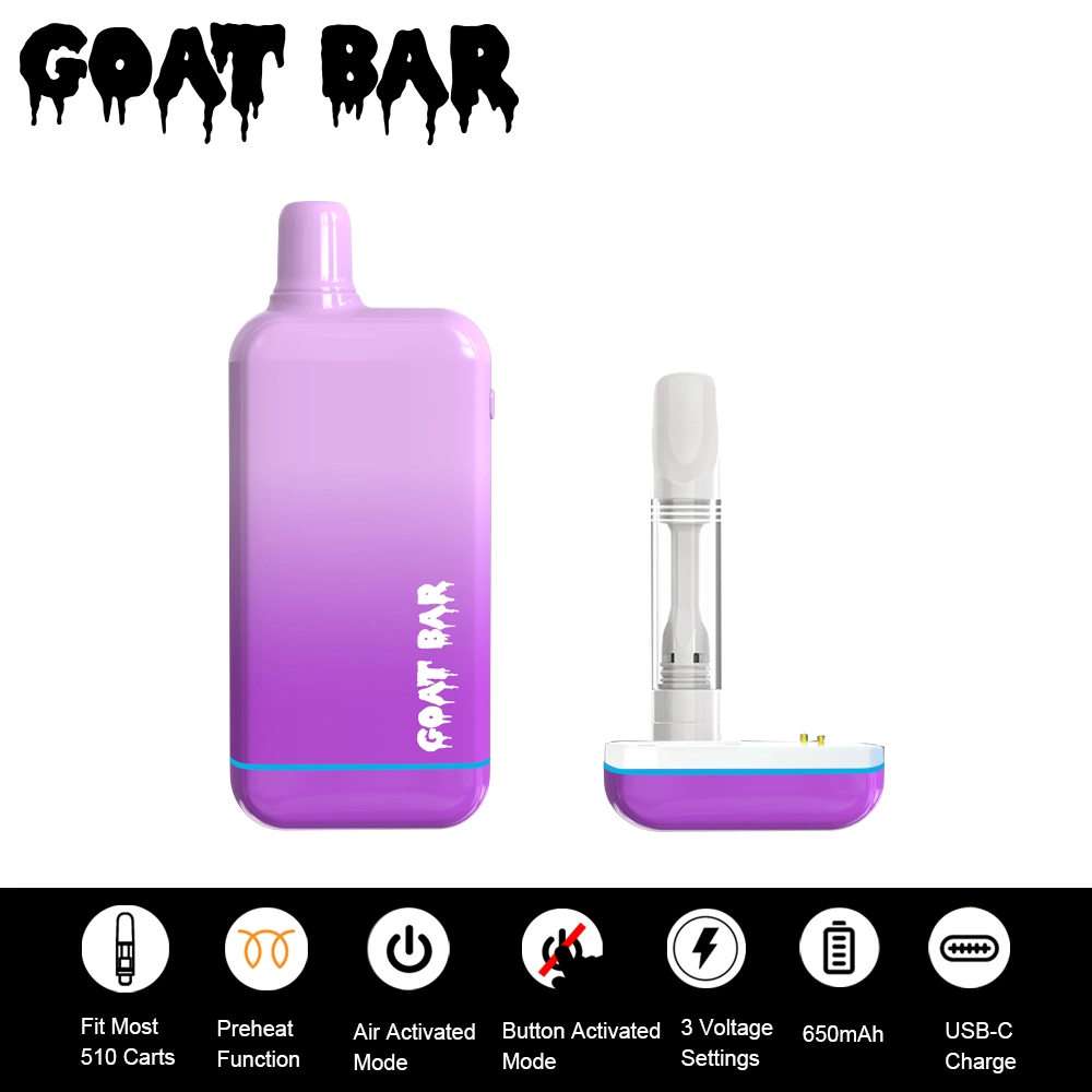 شريط الماعز 2.0 خرطوشة Gram Vape يخفي Palm 510 متحفظ بطارية Vape Bar