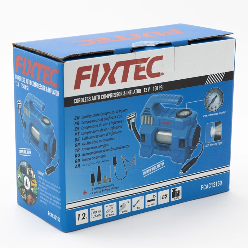 Juego de herramientas de aire Fixtec DC 12V Auto Compressor&amp;Inflator 150 psi/1,0MPa Bomba eléctrica compresor de aire/Inflator de bomba de neumático para coche