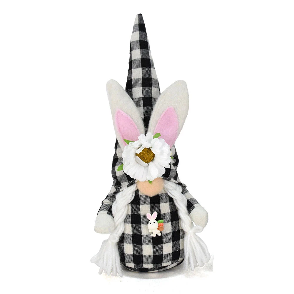 Décor de bac échelonné cadeaux des fêtes de lapins nains lapin noir en tissu