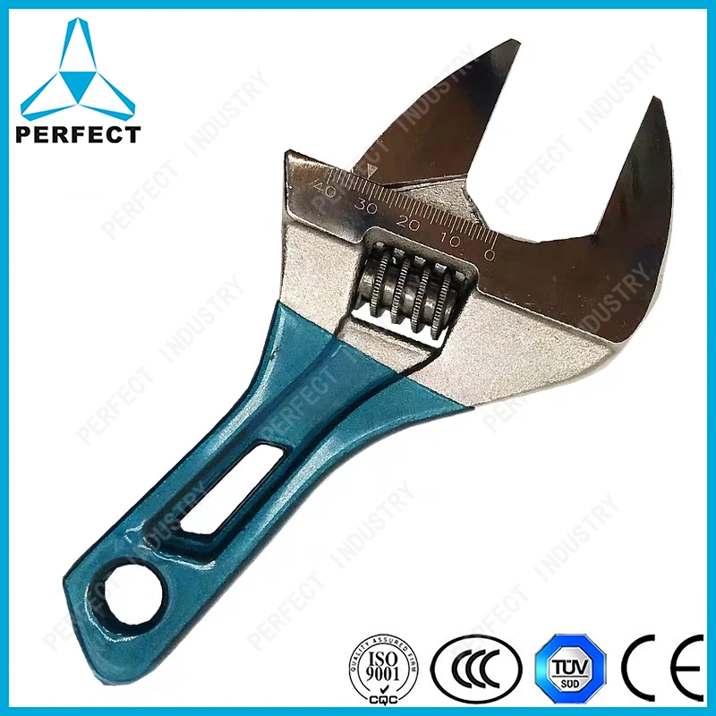 Lightweight Short Handle Large Opening Adjustable Wrench for Bathroom Pipe