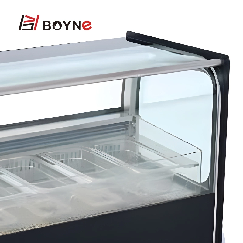 Bubble Tea Shop Material Chiller Showcase Ice Cream Display Freezer