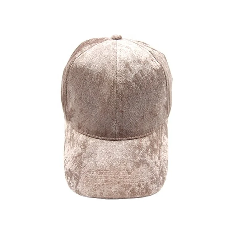 Wholesale/Supplier Classic Blank Custom Solid Color Velvet Elastic Baseball Cap for Women