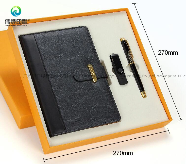 Anniversary Business Notebook Promotion Gift Set with Pen and USB