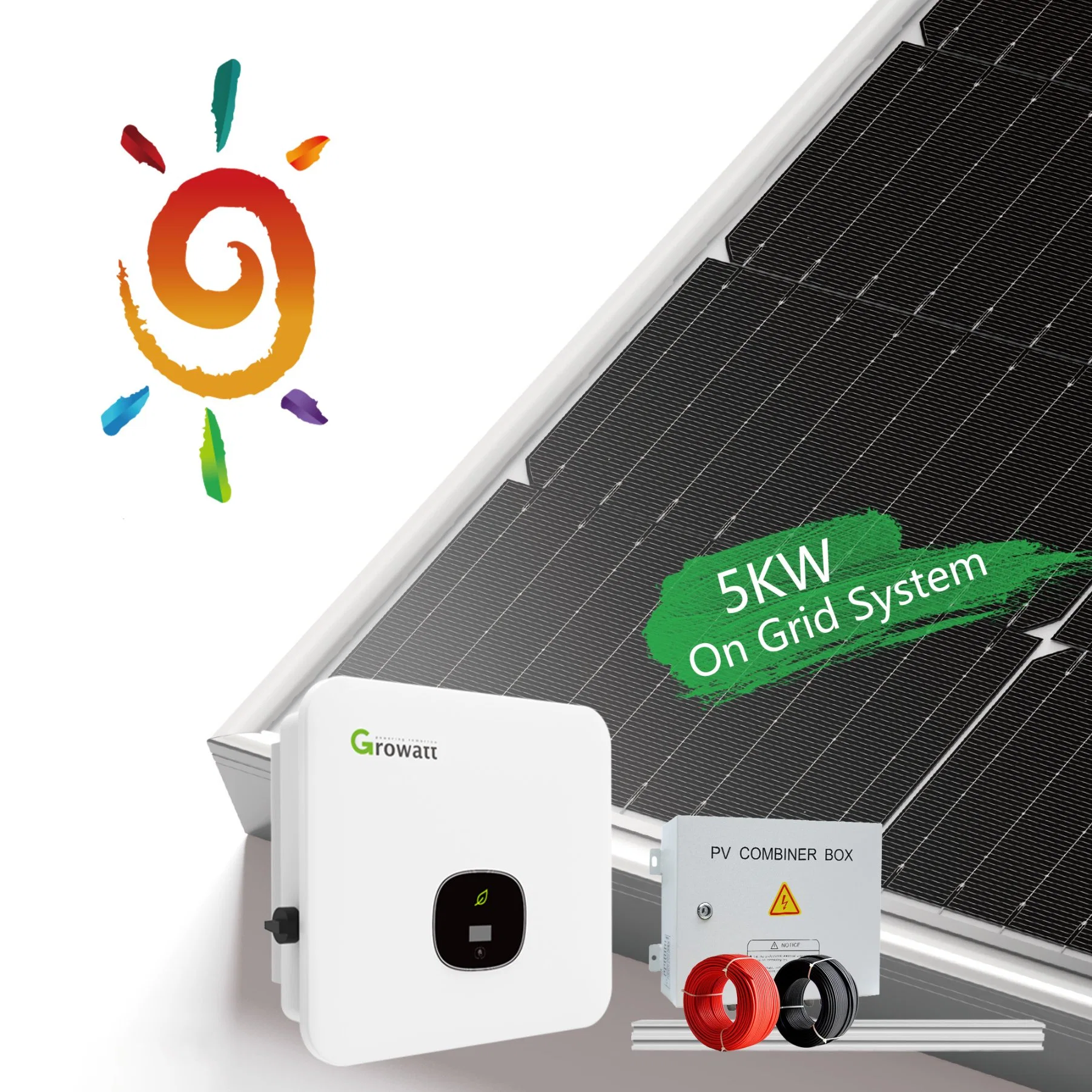 Générateur du système solaire Home 5kw 6 kw 8 kw sur le système d'alimentation PV de grille