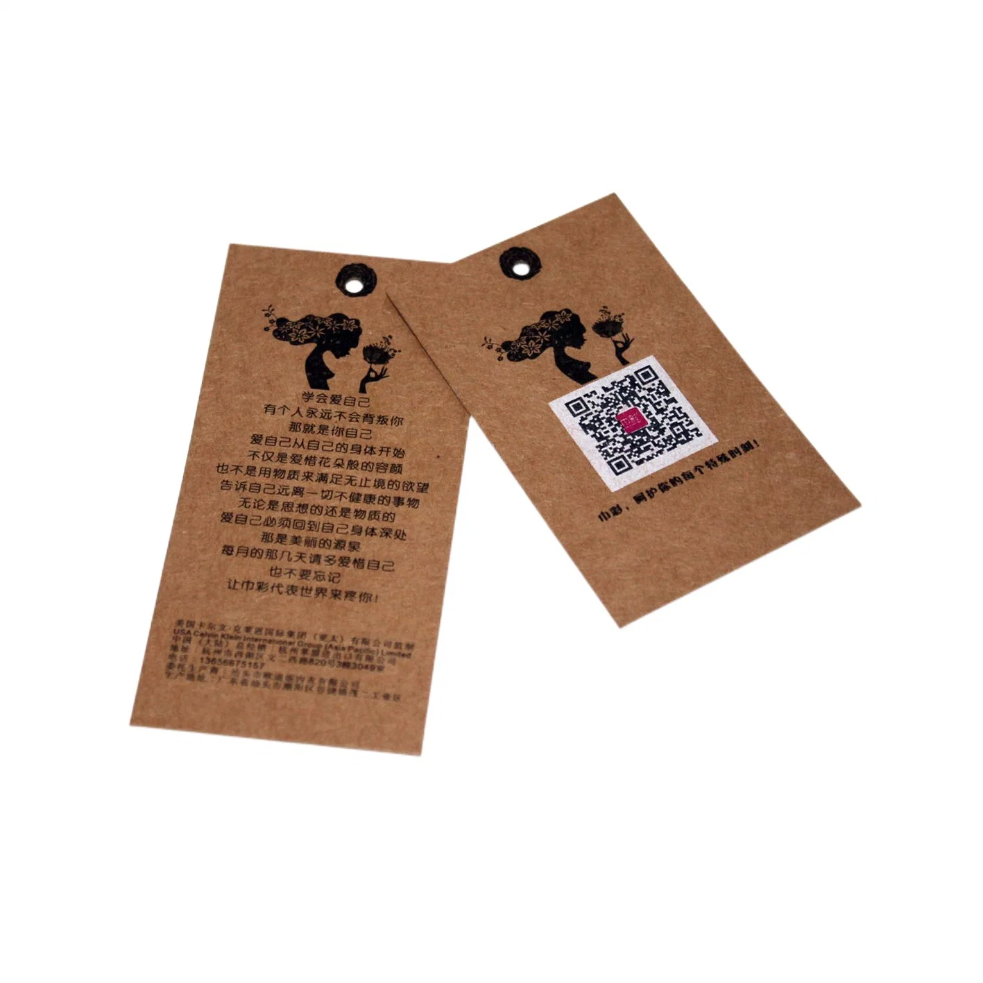 350g Brown Kraft Paper Card OEM Garment Accessories Cards with Custom Subassembly