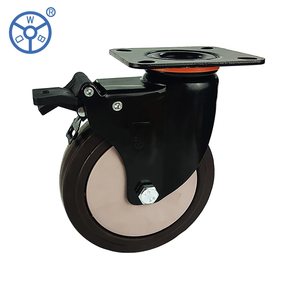 Brown TPR roda pivotante 6 Polegada macios para Equipamentos Médicos