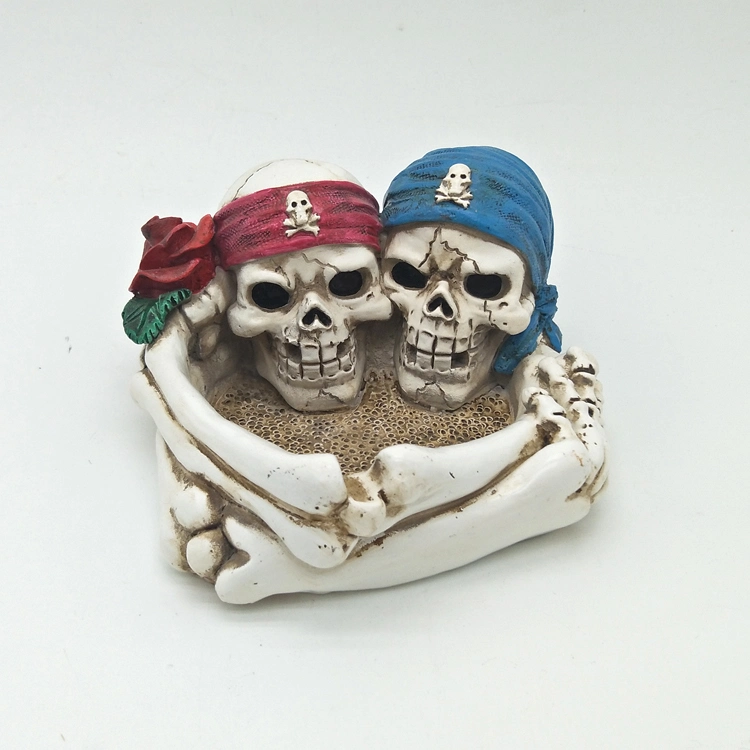 Popular Resin Skull Sculpture Crafts and Gifts Resin Halloween Skull Head Ashtray