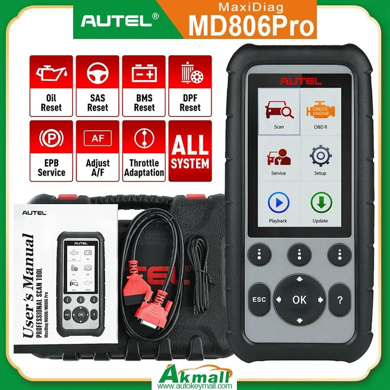 Autel Scanner MD806PRO Diagnose-Scan-Tool komplettes System mit Live-Daten, DTC-Abfrage, kostenloses Update 7 Special Service