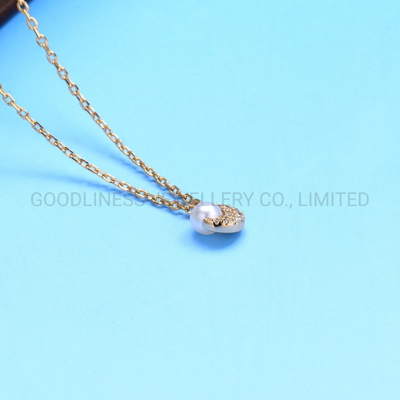 Summer New 925 Silver Twilight Moon Natural Pearl Diamond Necklace Female Wholesale/Supplier