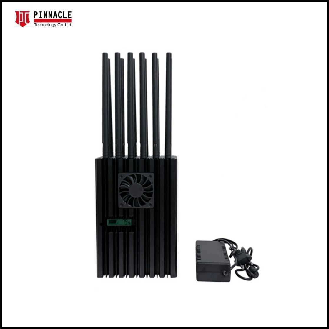 12-Antennas Handheld Mobile Phone 2g+3G+4G+5g WiFi-2.4G+5.8g+315+433+868+GPS Signal Jammer up to 60W Power