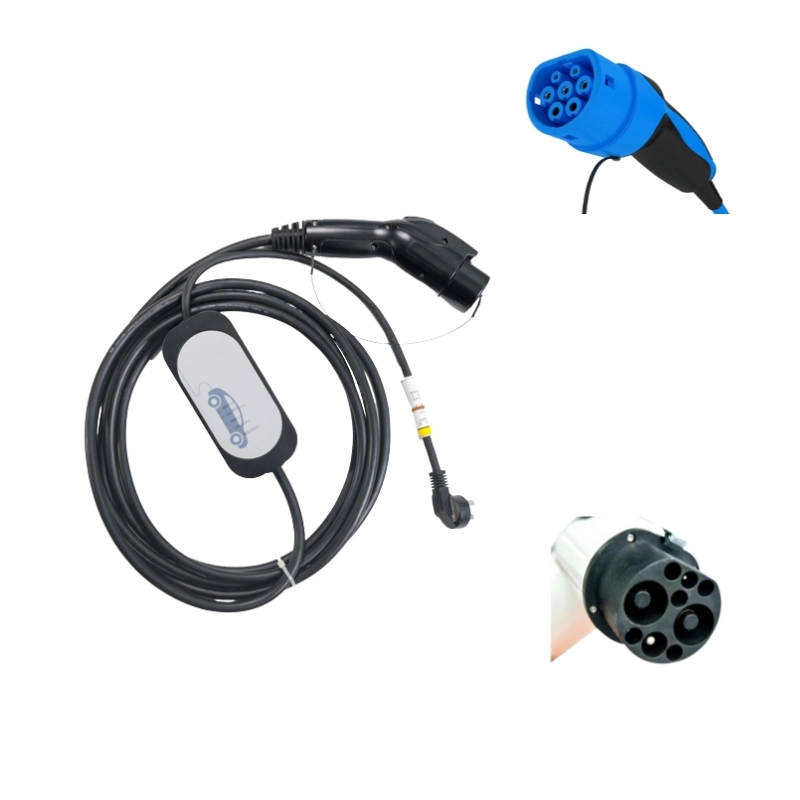 3,5kW 16A Cargador portátil AC EV Cargador de coche con tipo Conector macho 2/GBT