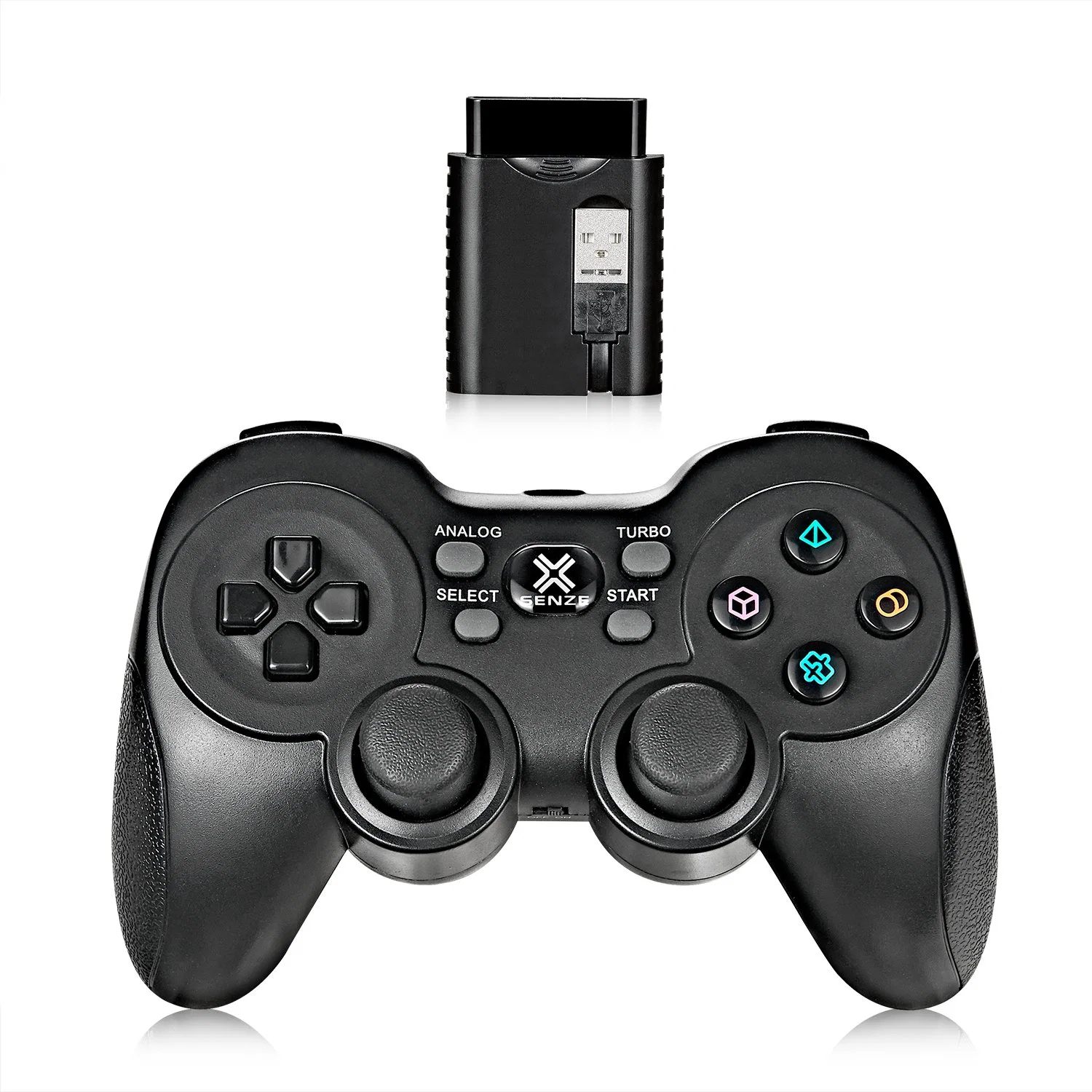 Factory Competitive 2.4G USB Wireless Gamepad for PC X-Input / PC D-Input / PS3 / Android TV, 2.4G USB Wireless Controller