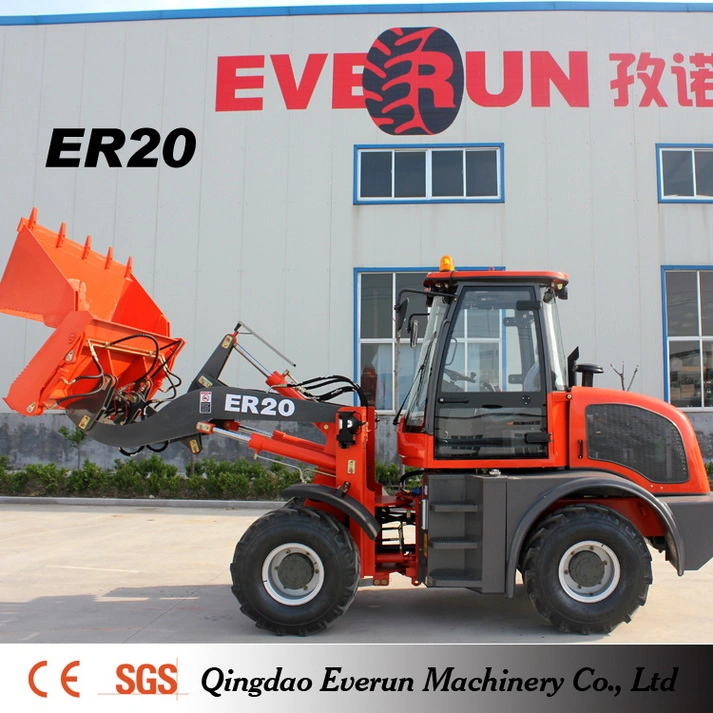 Everun 2017 New2 Ton 1 Cbm Bucket Shovel Loader with Log Grapple