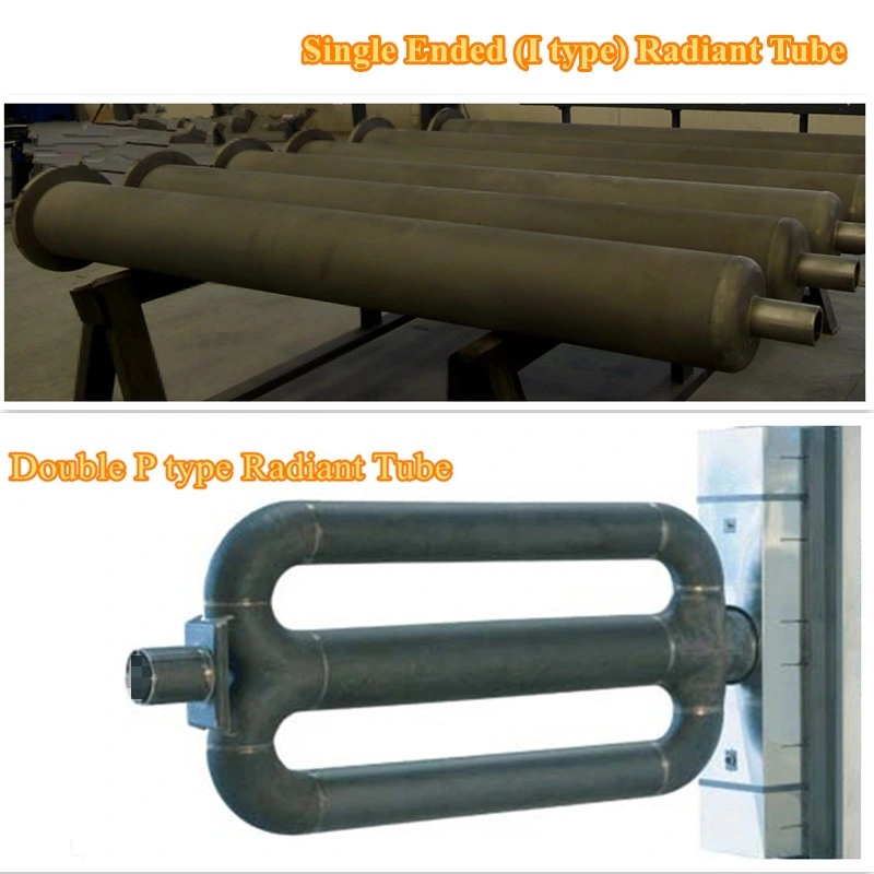 Tubos radiantes do tipo I, tipo U, tipo W, em forma de P e duplo em forma de P para aplicação de tratamento térmico industrial