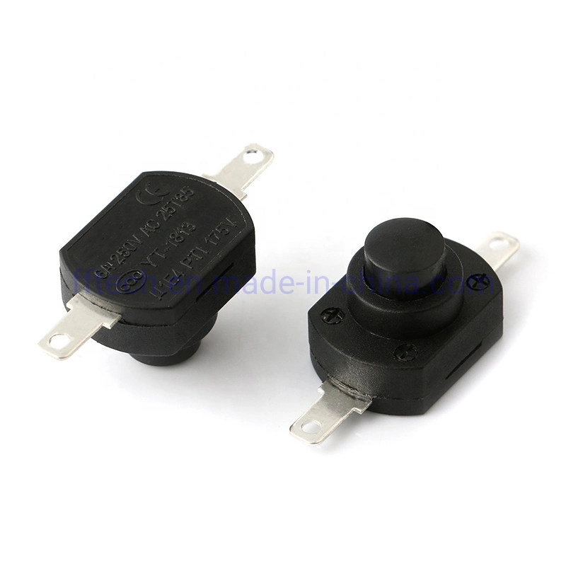 Factory Supply 19mm Surface Mounting on-off Push Button Switch 2 Pin 6A 250V AC 25t85 Push Switch