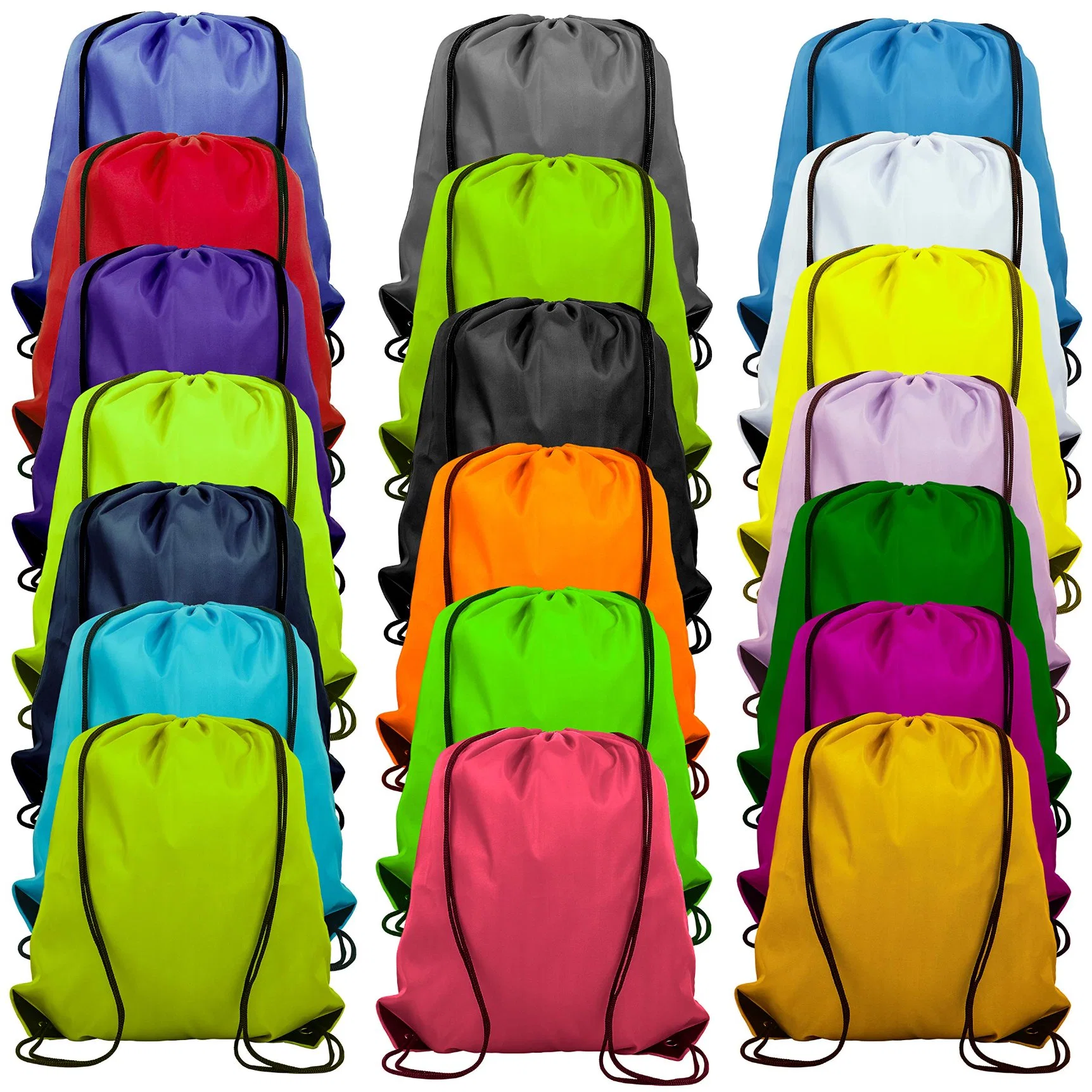 Drawstring Backpack Bags Sack Pack Cinch Tote Sport Storage Polyester Bag for Gym Traveling