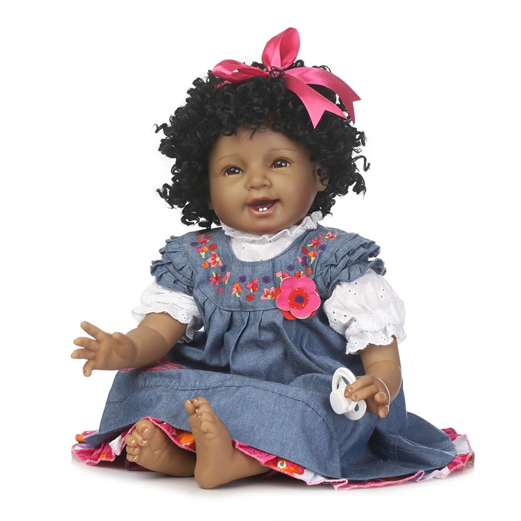 prix d'usine Top ventes Vinyi Reborn poupées en silicone souple de 22 pouces African American Fashion noir Baby Doll pour Fille Doll fabricant de la Chine