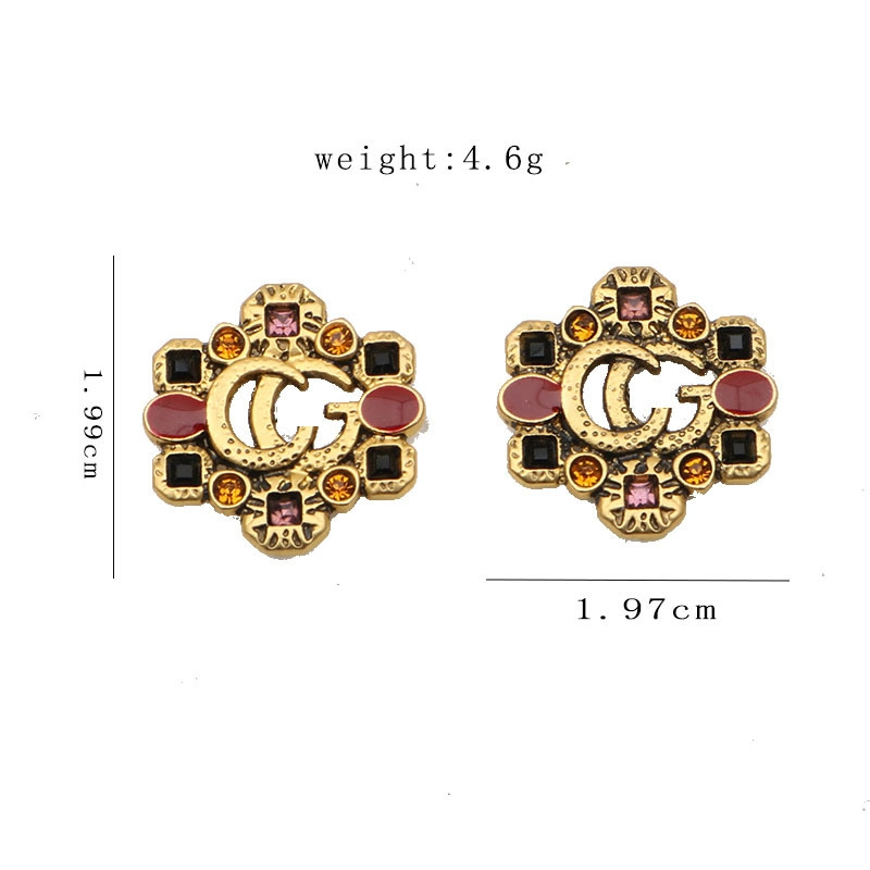 Unique Design Fashion 18K Gold Plated Love Shape Zircon Diamond Earrings Jewelry 2022