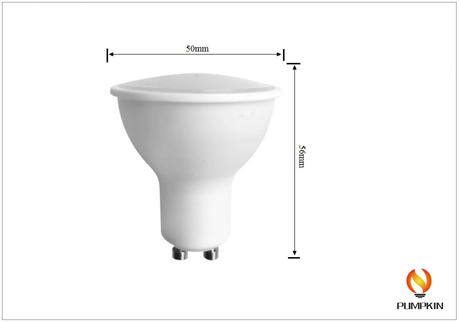 GU10 5W Lámpara LED de aluminio de plástico de punto de luz