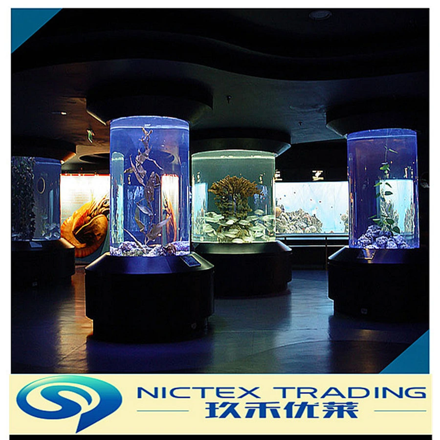 Acrylic Cylinder Fish Tank, Customized Big Round Aquarium Transparent