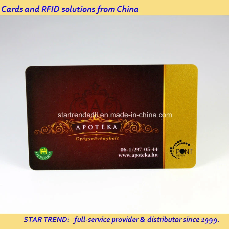 Goldene Karte mit Glitzer-Druckmuster und magnetischem Streifen aus PVC für Geschenkkarte