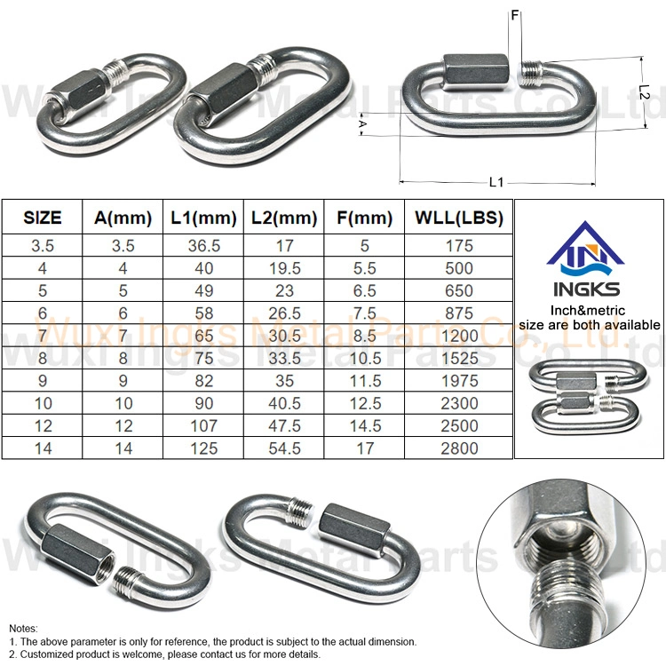 High quality/High cost performance  Rigging Hardware Galvanized Stainless Steel Iron Quick Link