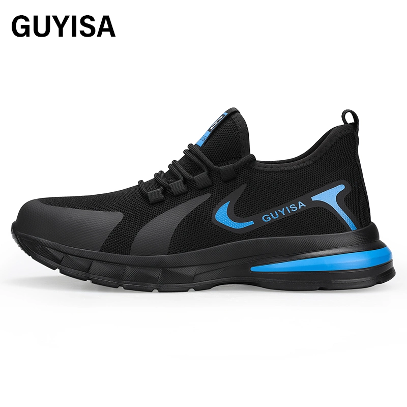Guyisa Fashion Safety Shoes Men's Lightweight Rubber-Plastic Sole Steel Toe Safety Shoes for Men Work