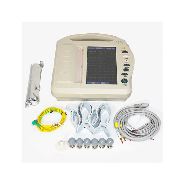 12 Leads Electrocardiograph 12 Channel Digital ECG Machine with Automatic Interpretation