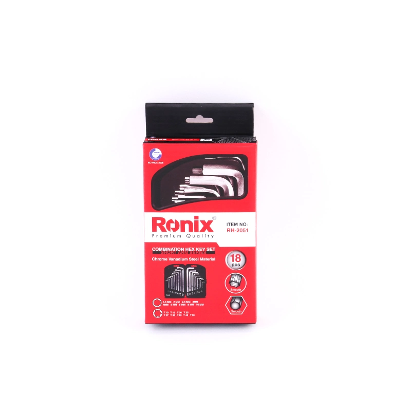 Ronix en Stock Modelo RH-2052 Herramienta manual de reparación de PC 18 Juego de llaves llave Allen Juego de llaves hexagonales