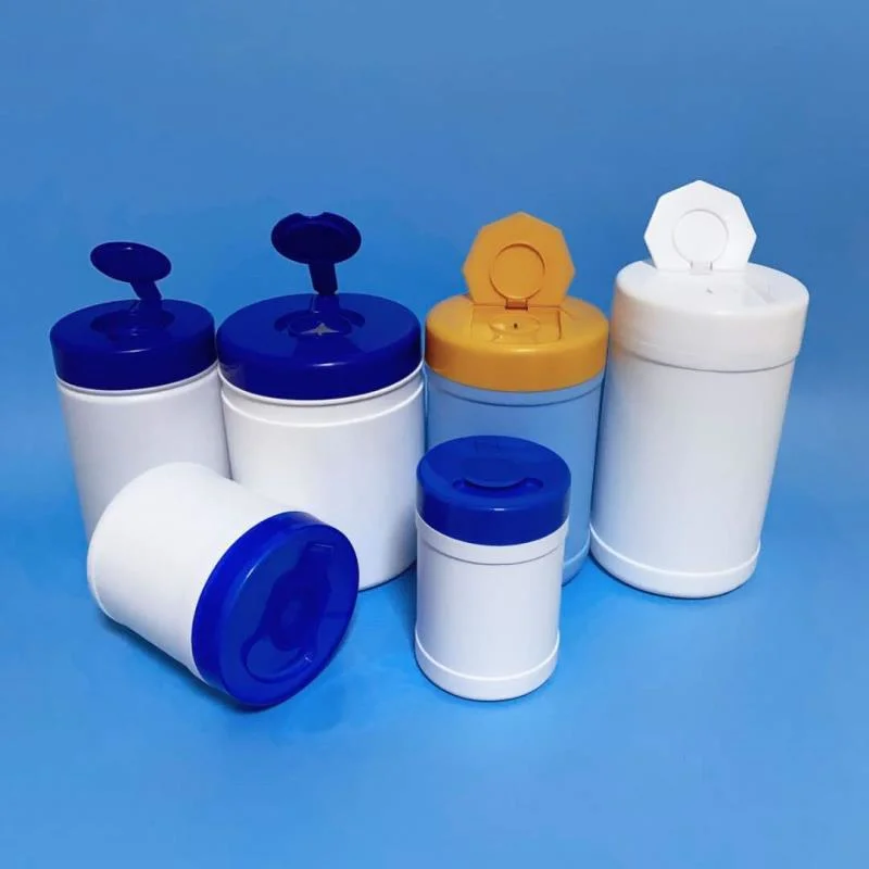 Plastic Round Wet Towel Bucket Cover Lift Wet Towel Packaging Bottle